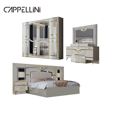 Hoogwaardig modern dubbel lederen kingbed Mdf frame luxe full queen size houten huis vol meubilair slaapkamer sets
