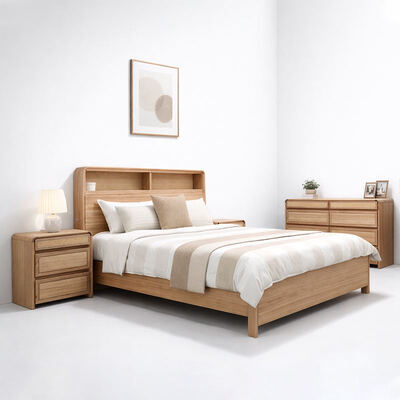 American Classic Solid Wood Complete Bedroom Set King Size Bed Double Home Room Moderne Luxe Houten Bedroom Meubels Set