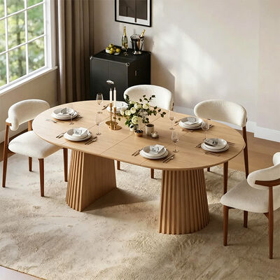 Ensemble De Table Manger Moderne uitbreidbare eettafel Set 6 zitplaatsen Eetkamermeubilair Houten opvouwbare eettafel 4 stoelen