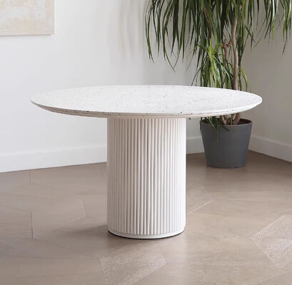 Nordic Home Meubels Witte ronde eettafel 6 zitplaatsen Houten moderne luxe eettafel en stoelen voor de eetkamer