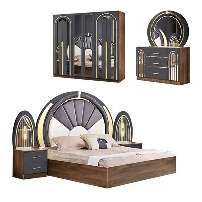 Slaapkamer in Turkse stijl Luxe king size Bed Home Master Room Houten frame Contemporary Complete Modern Bedroom Meubels Set
