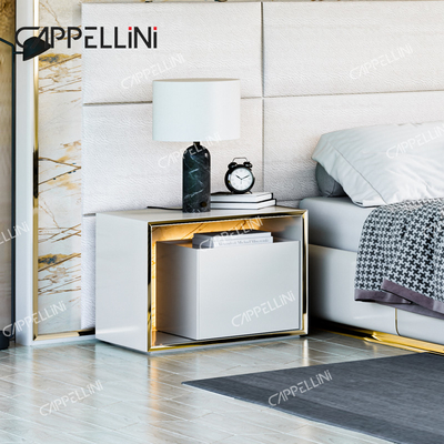 Hedendaags wit leder hoofdbord Hout King Size Bed Home Dubbel Modern Luxe Houten Mdf Volledige slaapkamermeubelset