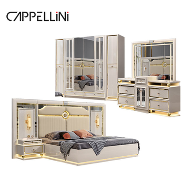 Luxe houten frame king size lederen slaapkamer sets dubbele huis koningin hout modern full bedroom meubels set