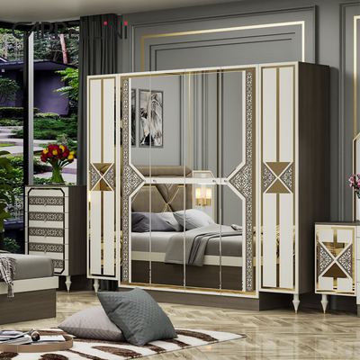 Goedkope moderne houten frame dubbel king size leer bed leder hoofdbord luxe houten huishoudelijk meubilair koningin slaapkamer set