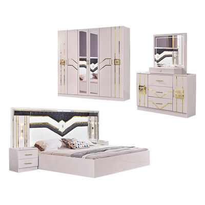 Groothandel Prijs Complete slaapkamer sets Meubelen Dubbelbed Houten frame Modern Luxe Full Home King Size Bedroom Meubels Set