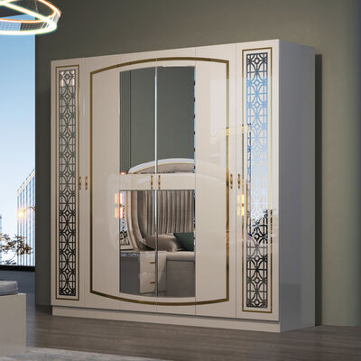 Goedkoop Groothandel Volledig 5 stukken Moderne slaapkamermeubels Set Huis Appartement Compleet Houten Frame Dubbel Luxe King Size Bed