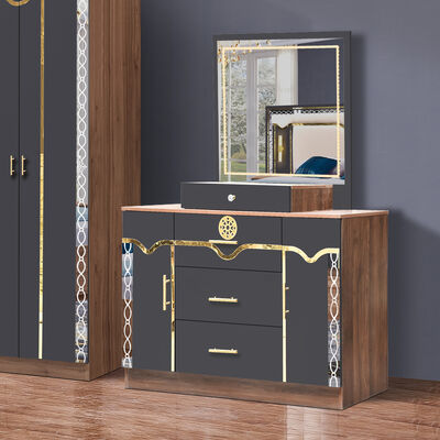 China Groothandel Goedkoop Houten MDF King Size Bed Set 5 stukken Dubbelkamer Moderne Luxe Houten Frame Bedroom Sets Meubelen