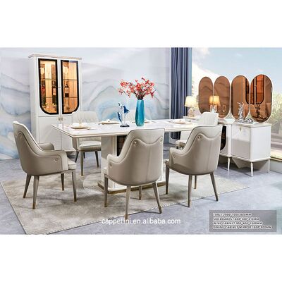 Elegante luxe eettafel en stoelen Set 6 zitplaatsen Meubelen Huisopslag Wit Compleet Moderne Grote Houten Eetkamer Sets