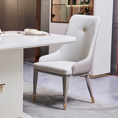 Moderne Luxe Houten Eettafel en Stoelen Set 6 Zits Meubels Wit Complete Houten Eetkamersets