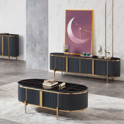 Modern Design Zwarte Marmeren Leisteen Eettafel Set met 4 Stoelen Huismeubilair 6 Persoons Luxe Ronde Eettafel
