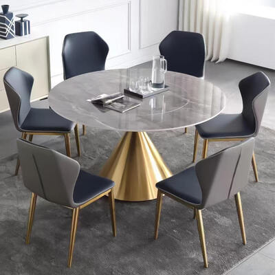 Modern Design Restaurant Metal Base Gold Dining Table 4 6 Seater Chair Set Home Furniture Dining Room Luxury Dining Table