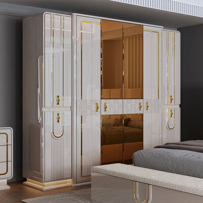 Moderne Luxe Royale Complete Slaapkamer Sets Hout King Size Bed Home Kamer Dubbele Houten Frame Slaapkamer Meubelset