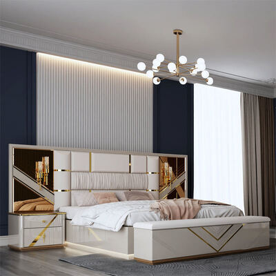 Groothandel Turkse complete luxe slaapkamer sets Home Storage Dubbelbedroom Houten frame King Size Moderne slaapkamer meubels set