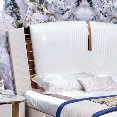 Houten Luxe Lederen King Size Bed Volledige Slaapkamer Sets Dubbele Volwassen Kamer Houten Frame Compleet Modern Luxe Slaapkamer Meubelset