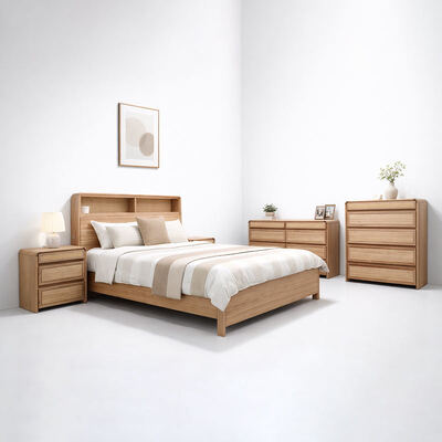 American Classic Solid Wood Complete Bedroom Set King Size Bed Double Home Room Moderne Luxe Houten Bedroom Meubels Set