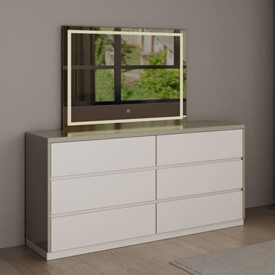 Moderne luxe houten slaapkamer sets Meubelen met opslag liggend verlicht hoofdbord en eenvoudige assemblage voor thuis hotel appartement