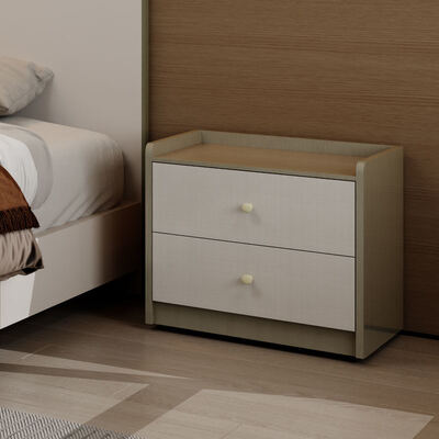 Moderne luxe houten slaapkamer sets Meubelen met opslag liggend verlicht hoofdbord en eenvoudige assemblage voor thuis hotel appartement