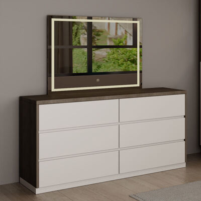 Volledige Master Bedroom Suite in houten, King Size met voldoende opslagruimte, gezellige minimalistische luxe moderne slaapkamermeubelen