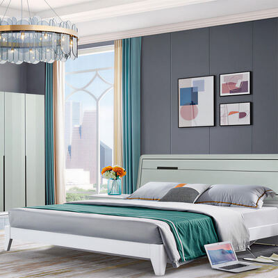 Meester Suite Slaapkamer Meubels Set Houten structuur Gezellige opslag Minimalistische hoge kwaliteit Luxe Moderne slaapkamer