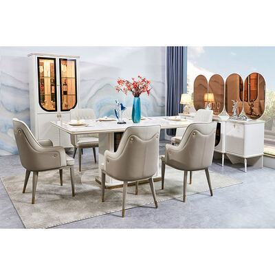 Elegante luxe eettafel en stoelen Set 6 zitplaatsen Meubelen Huisopslag Wit Compleet Moderne Grote Houten Eetkamer Sets