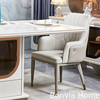 Elegante luxe eettafel en stoelen Set 6 zitplaatsen Meubelen Huisopslag Wit Compleet Moderne Grote Houten Eetkamer Sets