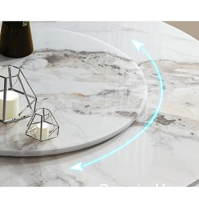 Italiaanse Hoogwaardige Eetkamermeubelen Lange Leistenen Tafel en Stalen Poten 4 6 Stoelen Set