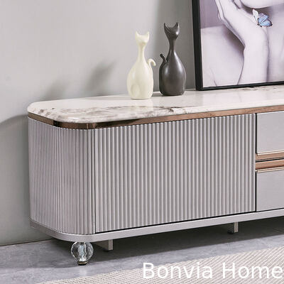 Modern Design Luxe Houten TV-meubel Woonmeubilair Lade Opbergmarmer Leisteen Top Grote Lange Houten Woonkamer TV-kast