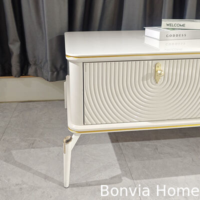 Modern Design Rechthoekige Witte Houten TV-meubels Woonkamer Meubels Grote Opbergruimte Houten Luxe Huis TV-kast