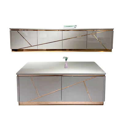 Modern ontwerp Houten woonkamer Tv-kast Opbergruimte Huismeubelen Luxe stijl Houten MDF-tv-standjes