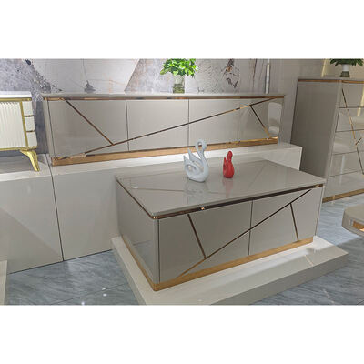 Modern ontwerp Houten woonkamer Tv-kast Opbergruimte Huismeubelen Luxe stijl Houten MDF-tv-standjes