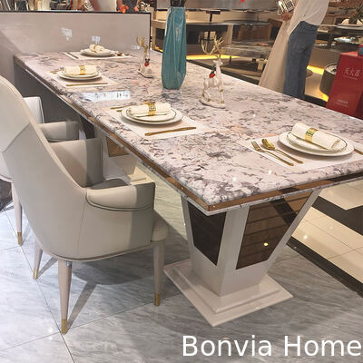 Modern Luxe House Houten Eettafel Set 6 zitplaatsen Stoelen Rechthoekig Huis Restaurant Compleet Eetkamer Meubels Set