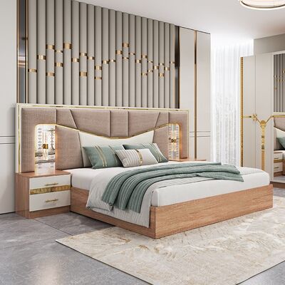Meuble De Chambre Moderne slaapkamermeubilair king size Bed Houten frame Luxe Home Complete Turkse meubels slaapkamer sets