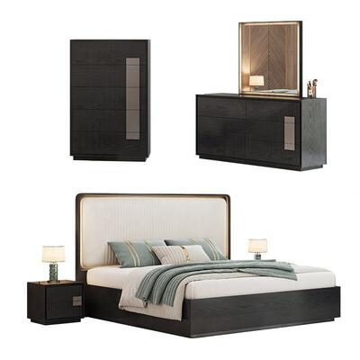 Minimalistische king size bed Luxe slaapkamer sets Hotel Appartement Houten frame Moderne slaapkamermeubels met kast