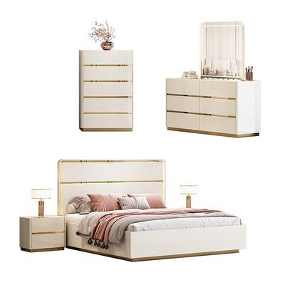 Lichte Luxe Plaatsen Meuble De Chambre Moderne Complete Bedroom Sets Meubels Houten Frame Dubbele Luxe King Size Bedroom Set