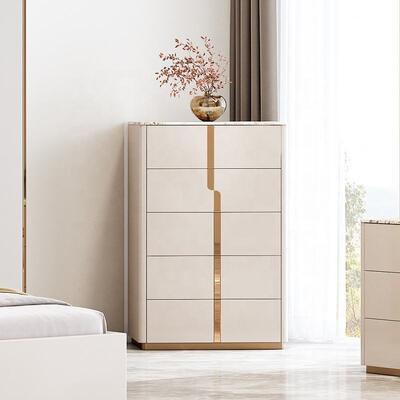 Nieuw design Luxe king size bed Dubbel Bed Modern Bedroom Meubels Set Houten Bedroom Sets met Dressing Table Chest of Drawers