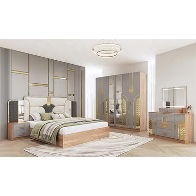 Chambre a Coucher Compleet Turkse slaapkamer sets king size slaapkamer dubbele houten frame goedkoop luxe moderne slaapkamer meubels set
