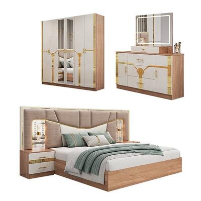 Meuble De Chambre Moderne slaapkamermeubilair king size Bed Houten frame Luxe Home Complete Turkse meubels slaapkamer sets
