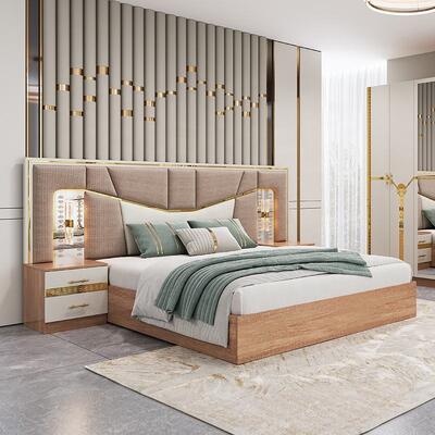 Meuble De Chambre Moderne slaapkamermeubilair king size Bed Houten frame Luxe Home Complete Turkse meubels slaapkamer sets