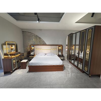Foshan Wholesale Luxe Complete Bedroom Sets 5 Pieces King Size Bed Suite Houten Frame Turkse Moderne Bedroom Meubels Set