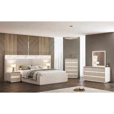 Groothandel Moderne slaapkamermeubilair Home Master Room Hotel Appartement Houten raam King Grootte Moderne luxe slaapkamer sets