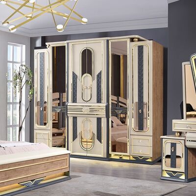 Chambre a Coucher Compleet De Luxe Bedroom Sets King Size Bed Home Room Dubbel Houten Frame Moderne Luxe Bedroom Meubels Set