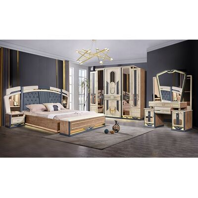 Chambre a Coucher Compleet De Luxe Bedroom Sets King Size Bed Home Room Dubbel Houten Frame Moderne Luxe Bedroom Meubels Set
