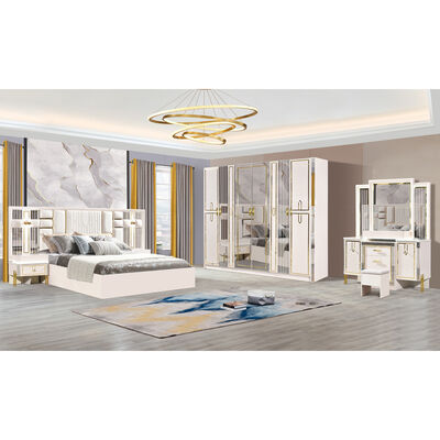 Goedkope slaapkamermeubilair sets luxe Italiaanse slaapkamer set lederen hoofdbord