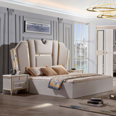 Moderne fluwelen hoed bed Houten king size sets Bedmeubelen Queen bedden Full Cabinet Bedroom Set