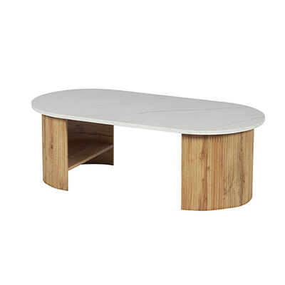 Modern Dining Room Furniture Oval Wooden Dining Table Storage Base Nordic Home Restaurant Kitchen 6 Seater Dining Table
