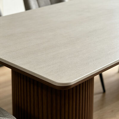 Ensemble Salle Manger Complete massief houten eettafel Stenen leistenen eetkamermeubilair 6-zits moderne houten eettafel