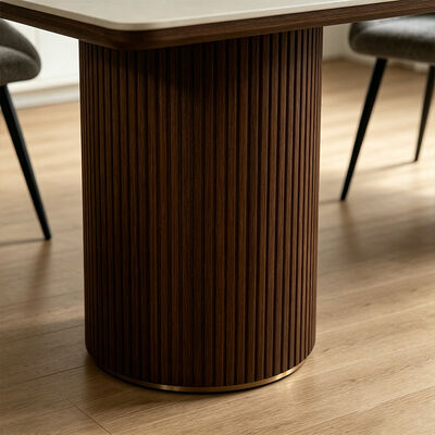 Ensemble Salle Manger Complete massief houten eettafel Stenen leistenen eetkamermeubilair 6-zits moderne houten eettafel