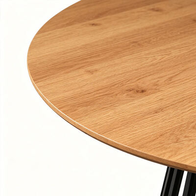 Minimalistische stijl rechthoekige Live Edge Eettafel Metalen basis Eetkamermeubelen Houten Moderne Eettafel Set 6 zitplaatsen