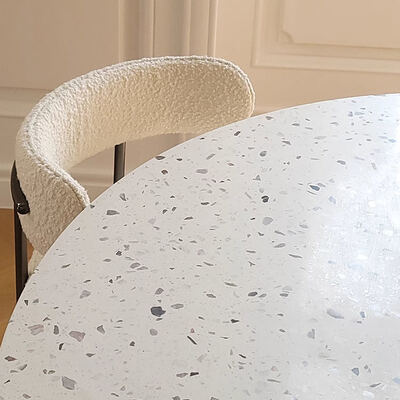 Nordic Home Meubels Witte ronde eettafel 6 zitplaatsen Houten moderne luxe eettafel en stoelen voor de eetkamer