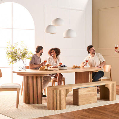 Scandinavische moderne uitschuifbare eettafel, opvouwbaar blad, houten eetkamermeubilair, minimalistische massief houten opvouwbare eettafelset